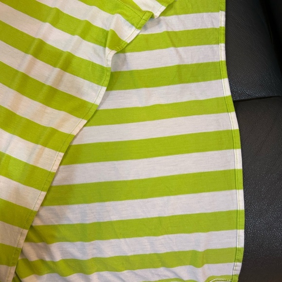 NWT Michael Kors lime green and white striped tunic top. - Picture 6 of 8